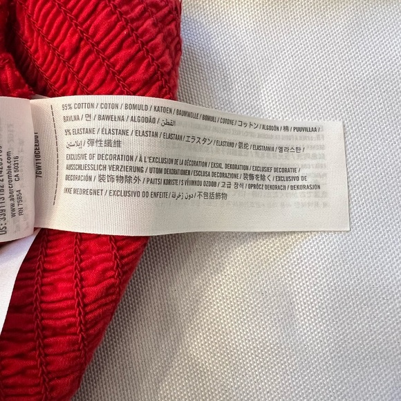 Hollister Red Smocked off the shoulder stretchy top Size Small - Picture 4 of 6